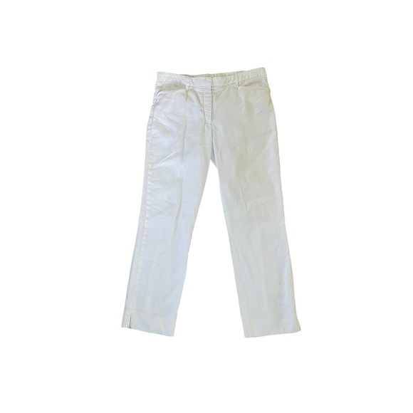 Loro Piana Pants - Loro Piana White Linen Cotton Blend Straight Leg Trousers Pants Made in Italy 46